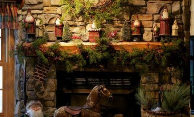 43 Marvelous Rustic Christmas Fireplace Mantel Decorating Ideas Besthomish