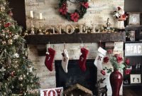 Marvelous Rustic Christmas Fireplace Mantel Decorating Ideas32
