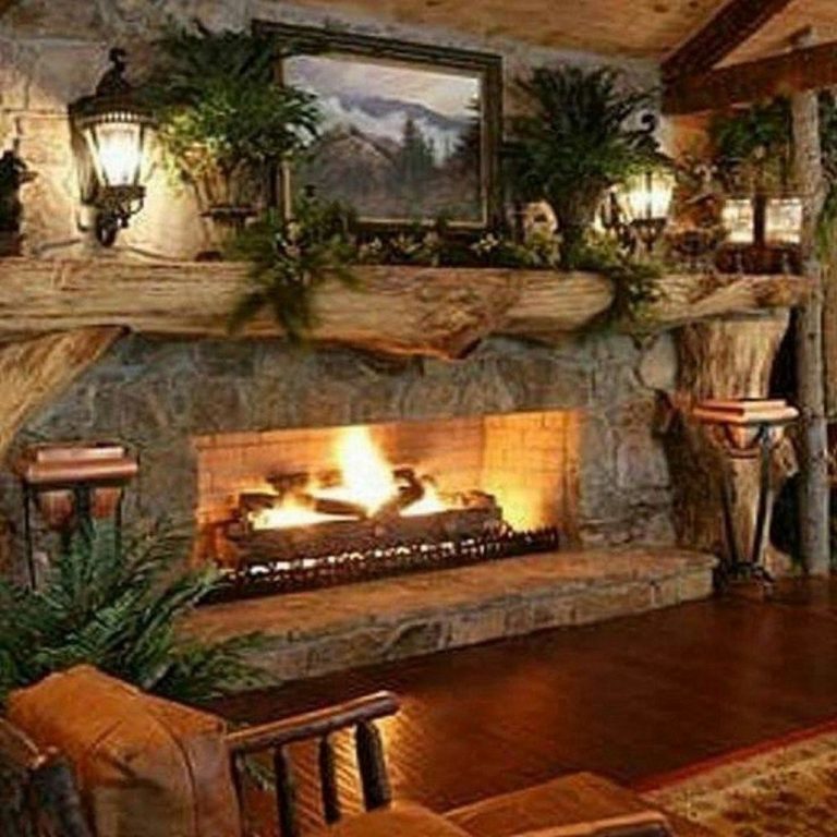 43 Marvelous Rustic Christmas Fireplace Mantel Decorating Ideas