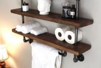 Industrial Bathroom Shelves Design Ideas31