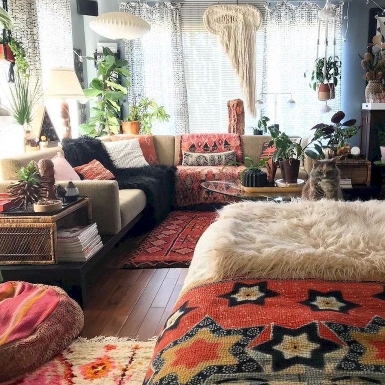 43 Awesome Bohemian Living Room Decor Ideas