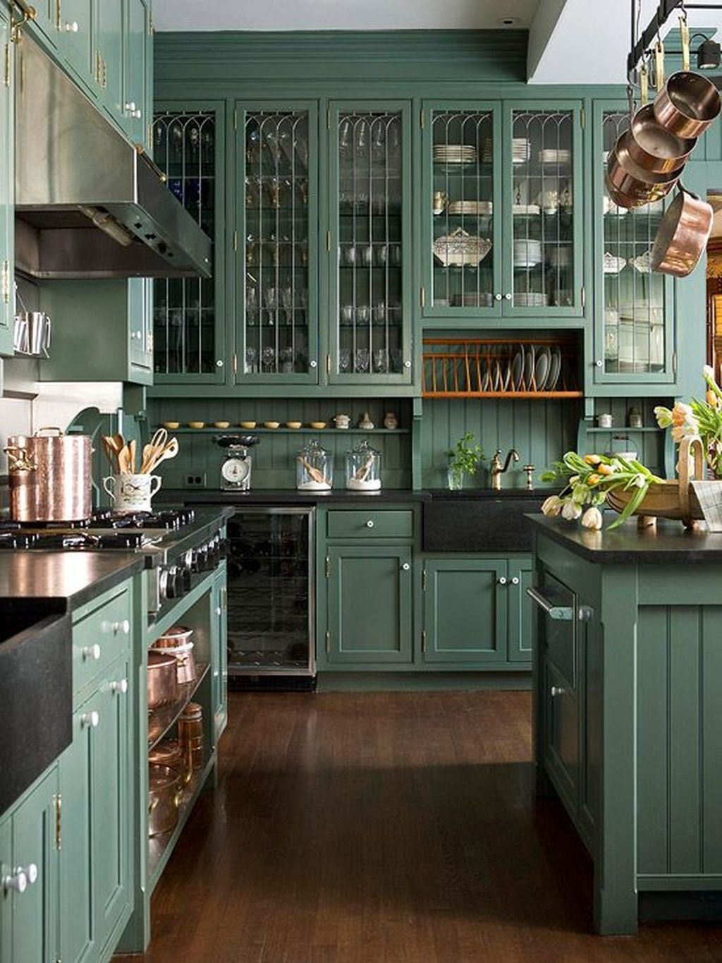 Beautiful And Cozy Green Kitchen Ideas08