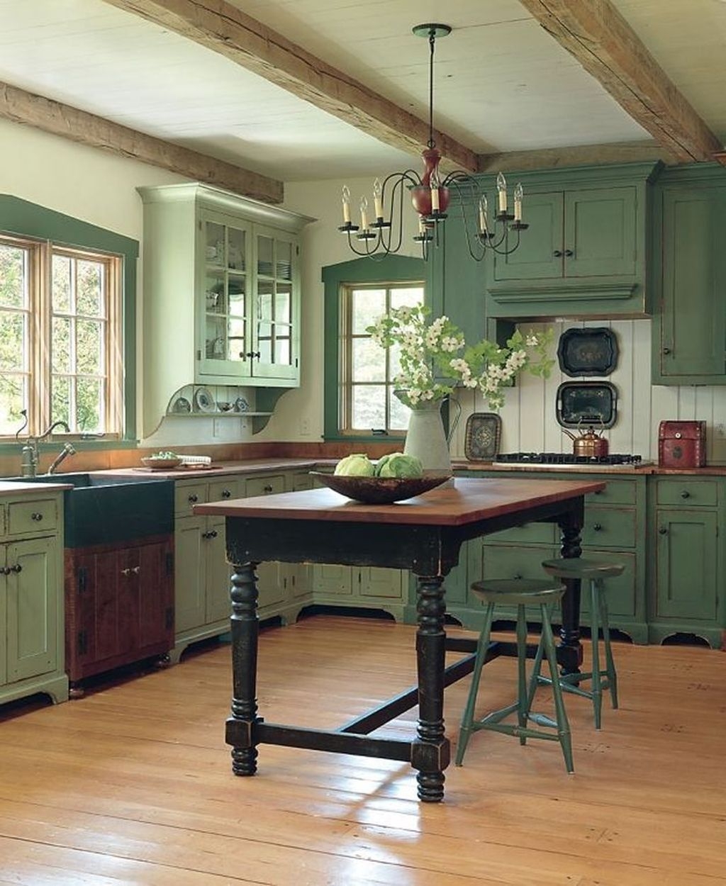 Beautiful And Cozy Green Kitchen Ideas21