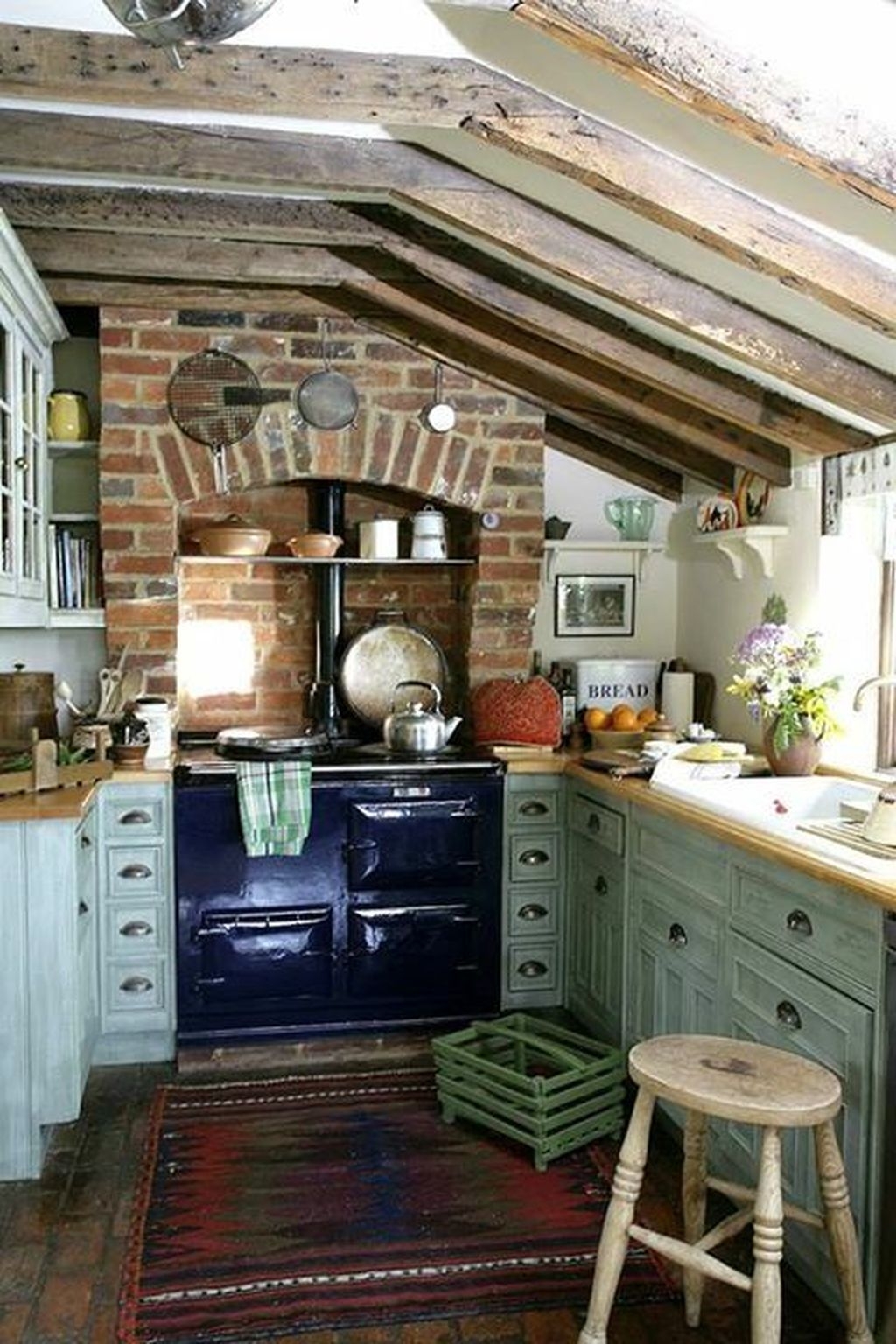Beautiful And Cozy Green Kitchen Ideas27
