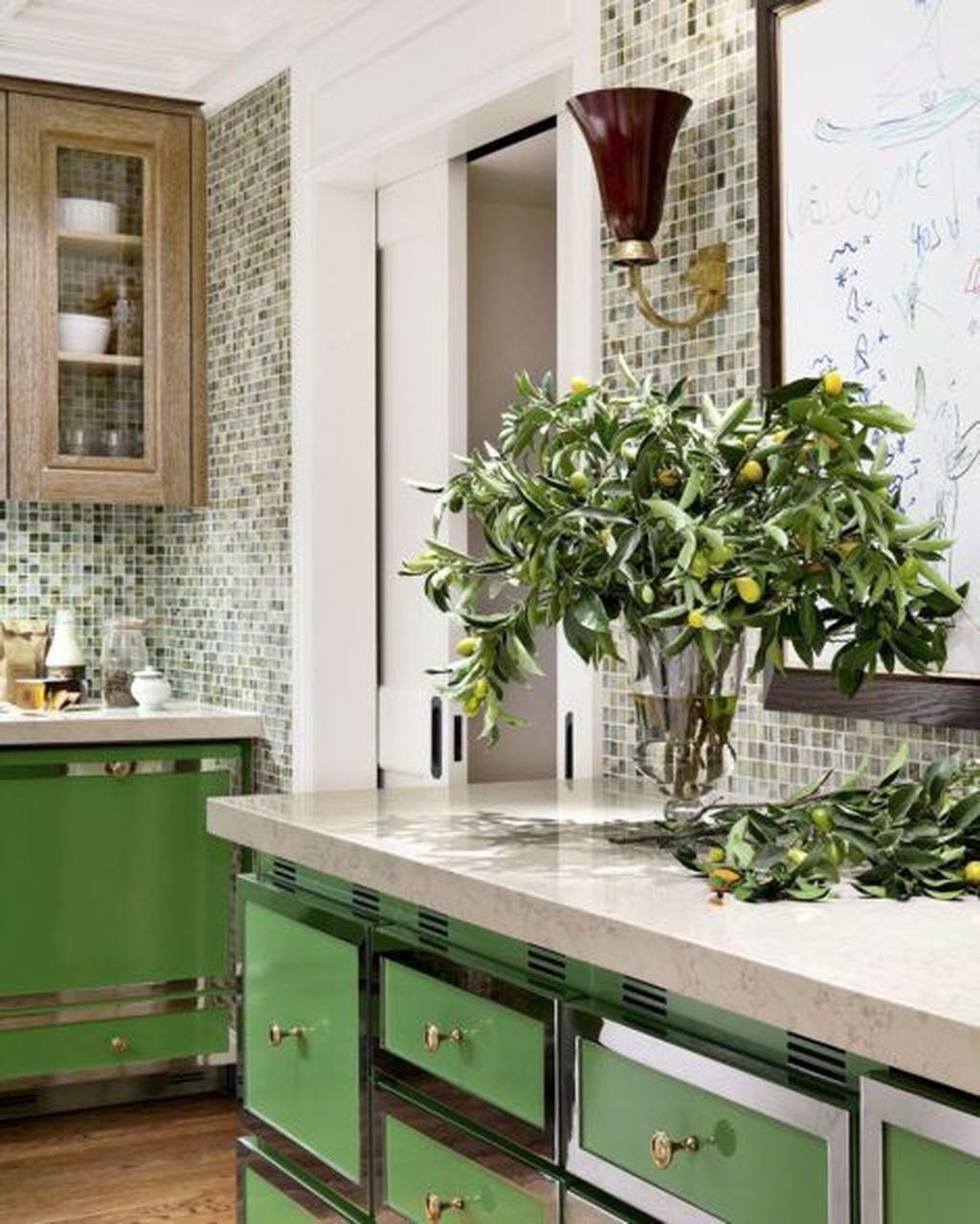 Beautiful And Cozy Green Kitchen Ideas33