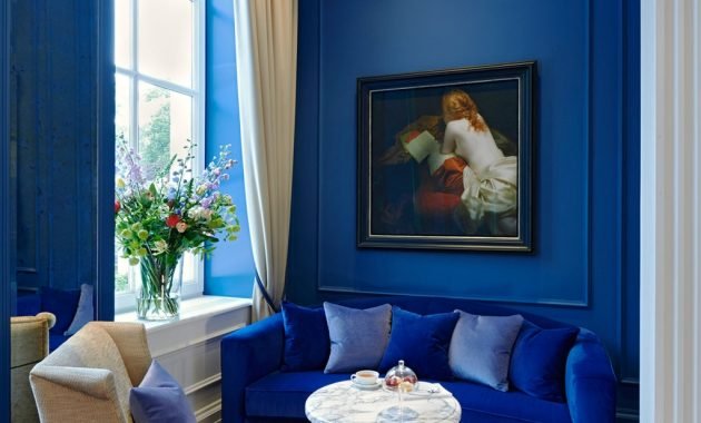 cozy living room blue