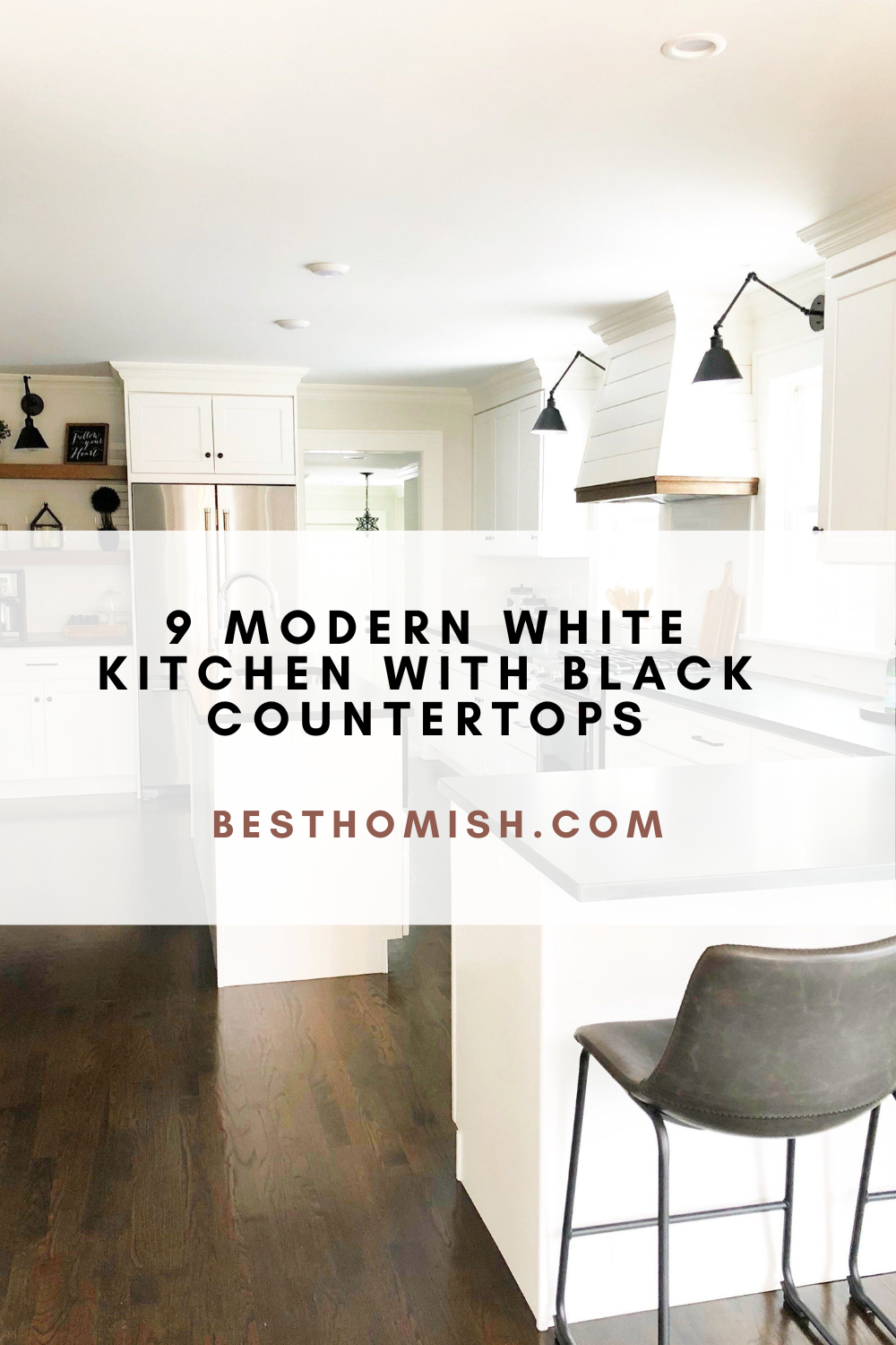 9 Modern White Kitchen With Black Countertops